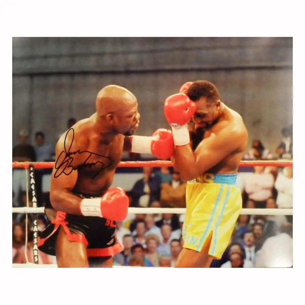 Iran Barkley signed 10x8 photo vs Hearns
