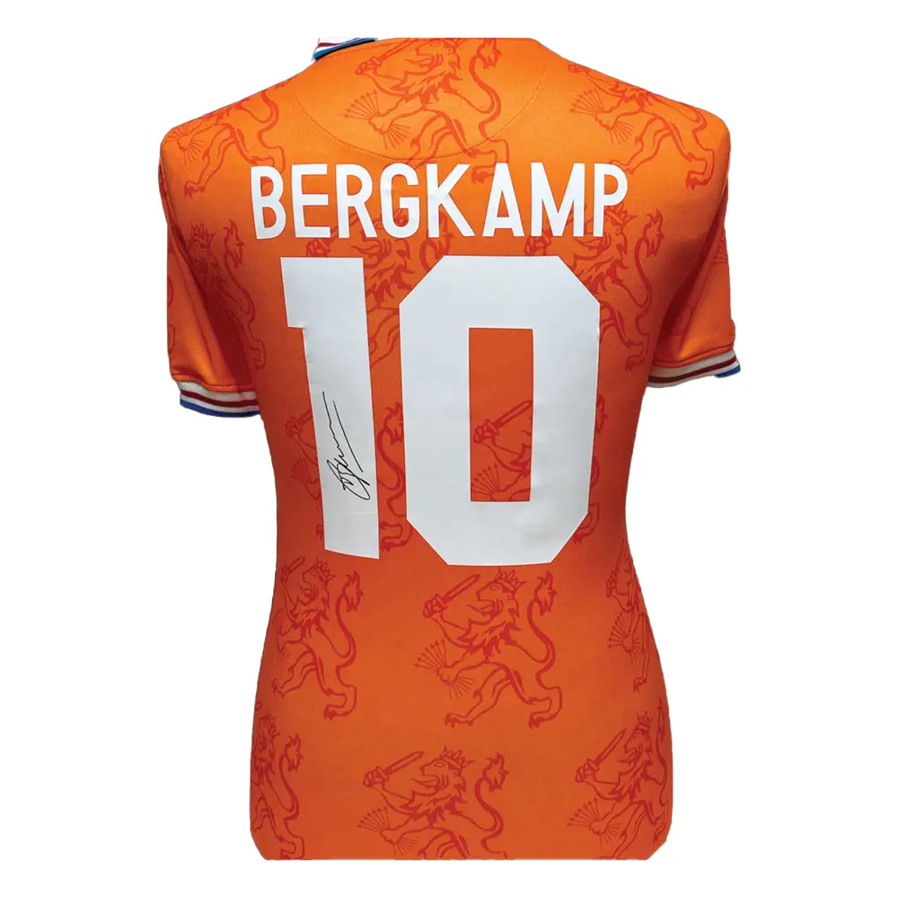 Dennis Bergkamp signed Holland retro 1994 home shirt