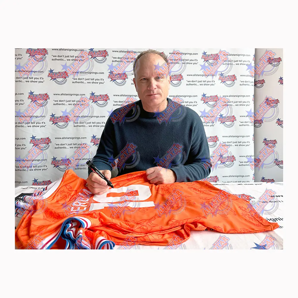Dennis Bergkamp signed Holland retro 1994 home shirt
