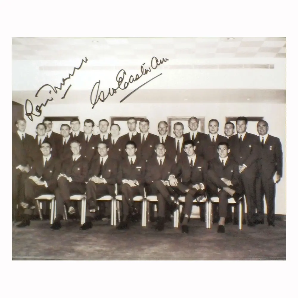 Ron Flowers & George Eastham signed 1966 photo