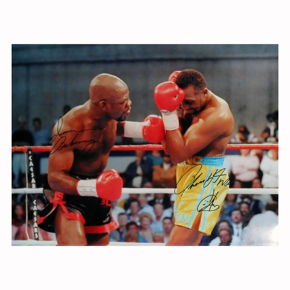 Thomas Hearns & Iran Barkley signed 16x12 photo