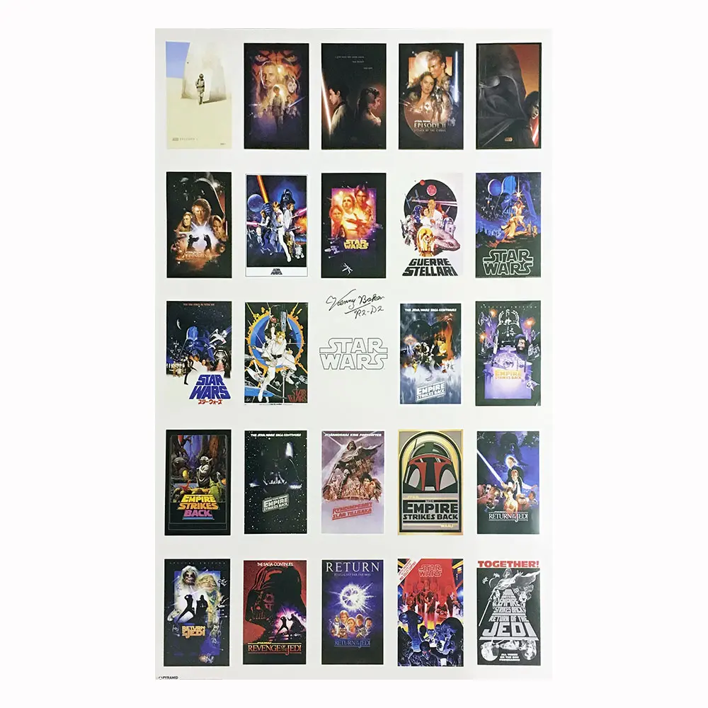 Kenny Baker R2-D2 signed Star Wars poster