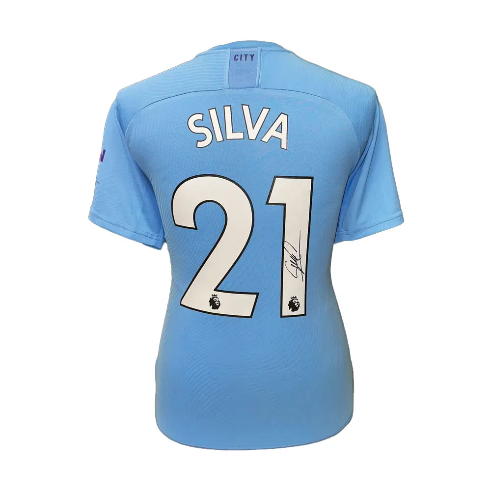 David Silva signed Manchester City shirt