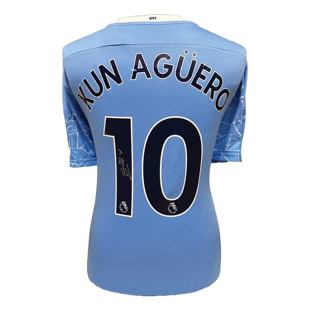 Sergio Aguero signed Manchester City shirt