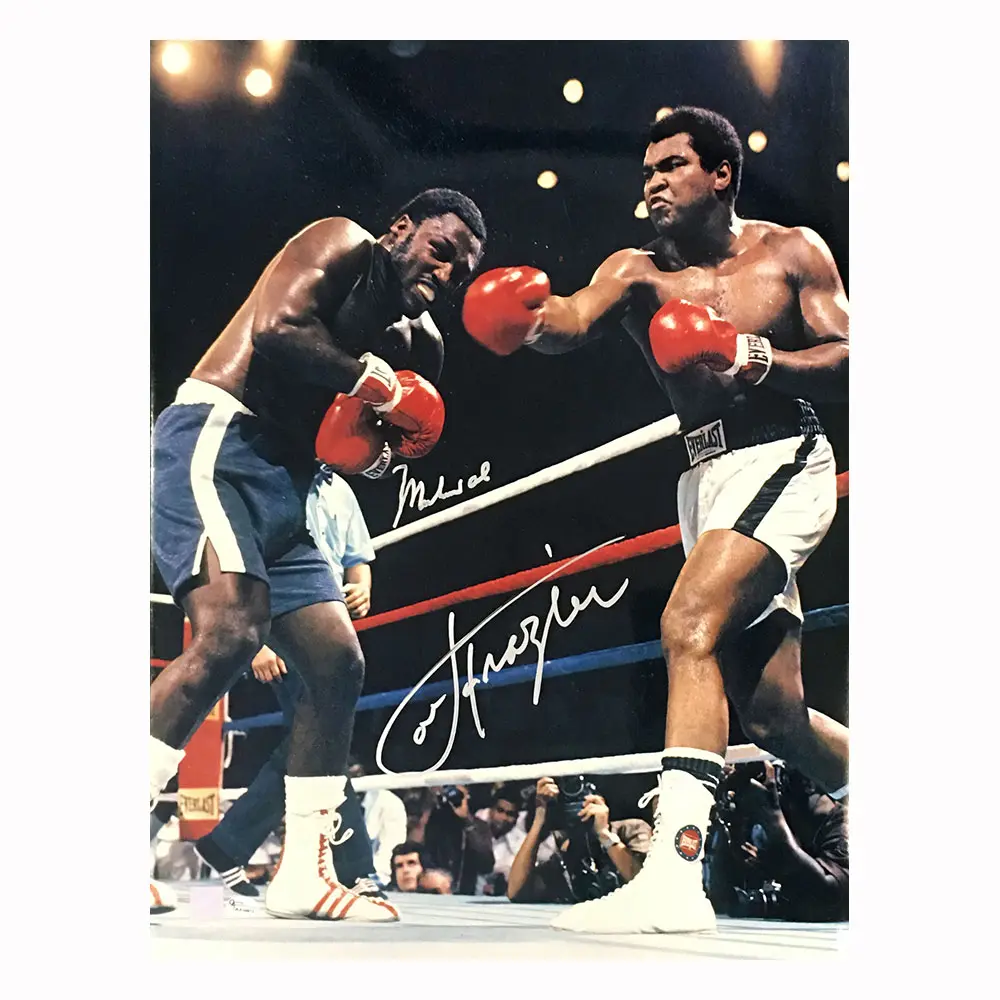 Muhammad Ali & Joe Frazier dual signed 16x20 photo