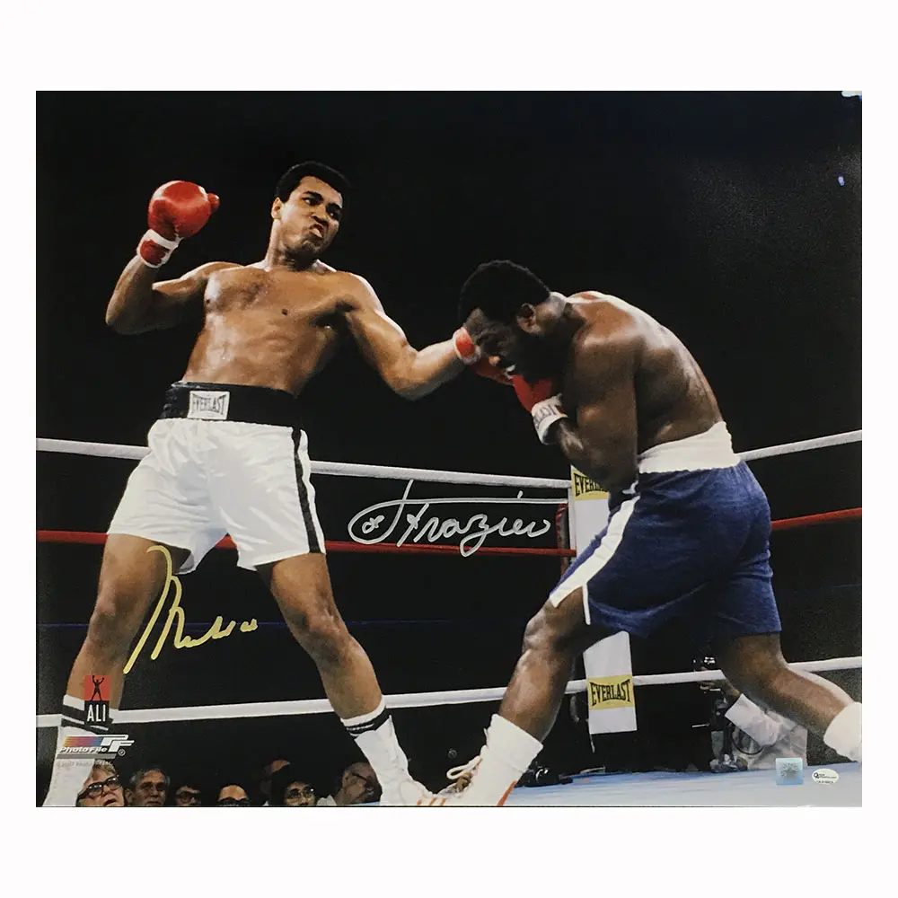 Muhammad Ali & Joe Frazier dual signed 24x20 photo