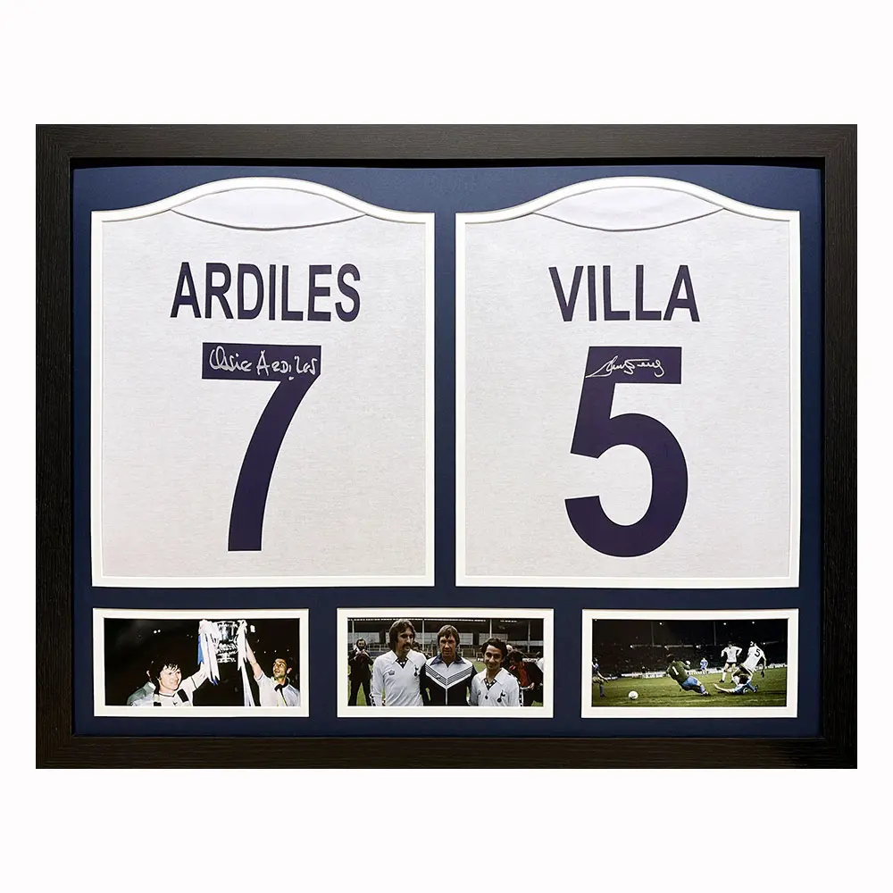 Framed Ardiles & Villa double signed Tottenham Shirt display