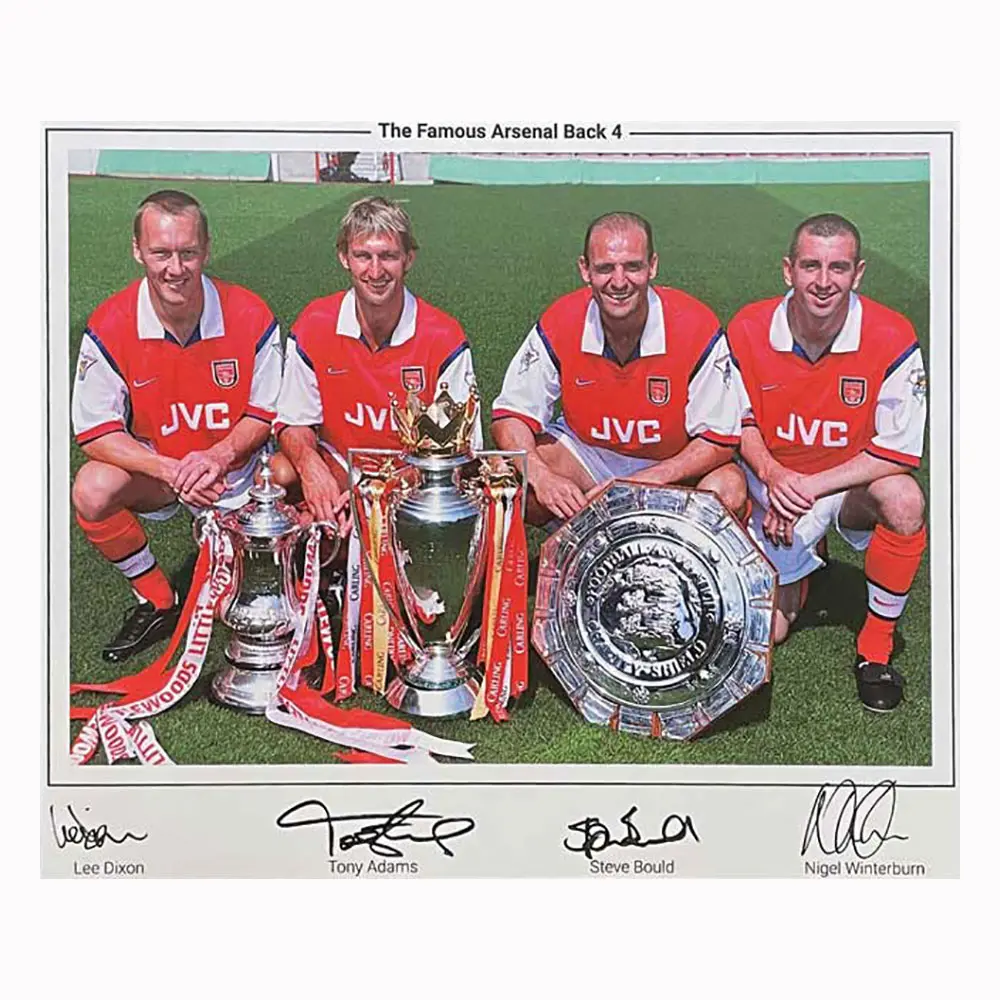 Arsenal Famous Back 4 signed photo