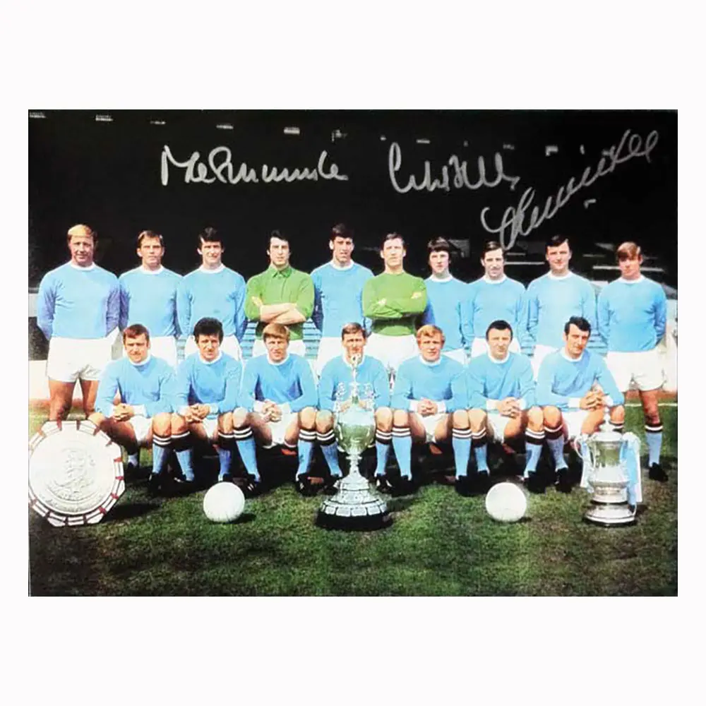 Bell, Lee & Summerbee signed 16x12 photo.