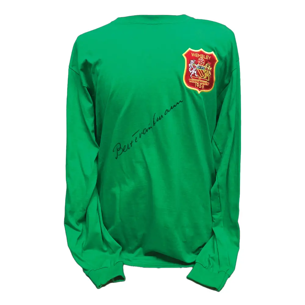 Bert Trautmann signed 1956 FA Cup Final goalkeeper shirt.