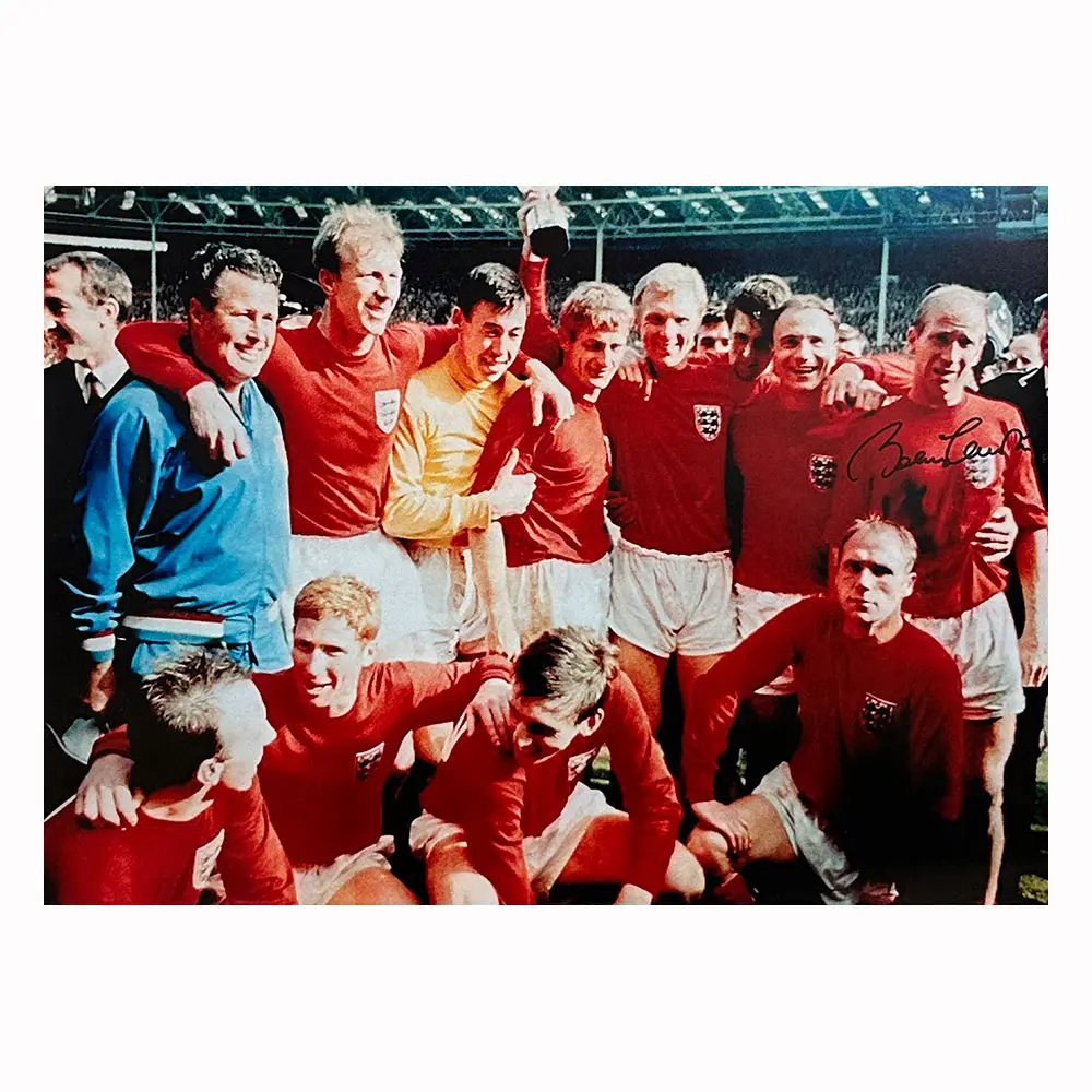 Bobby Charlton signed England 1966 photo