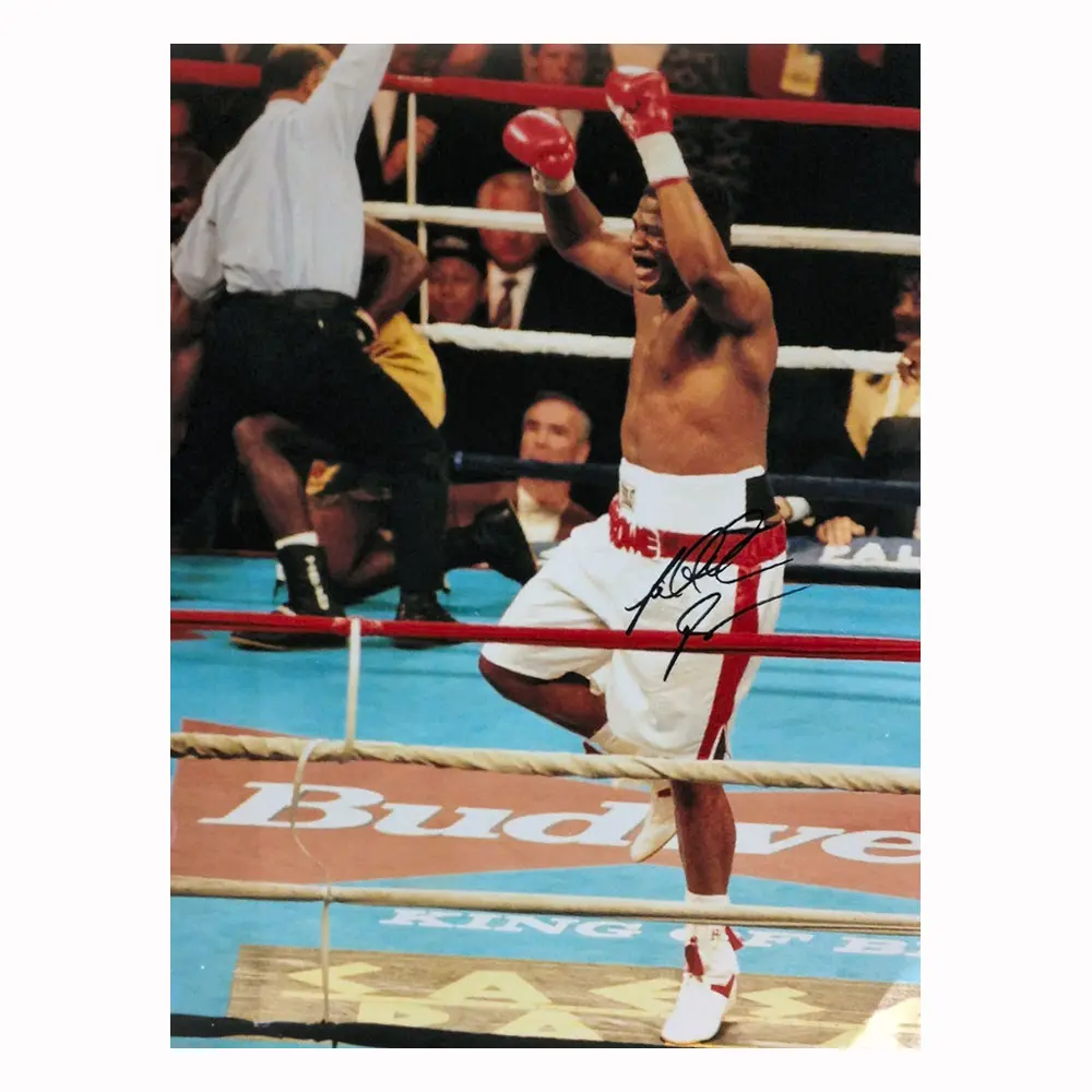 Riddick Bowe signed 16x12 photo vs Holyfield