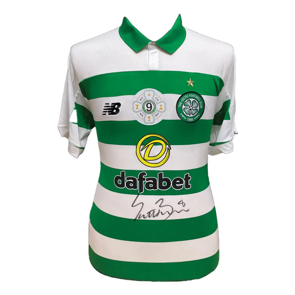 Scott Brown signed Celtic 9 in a row commemorative shirt