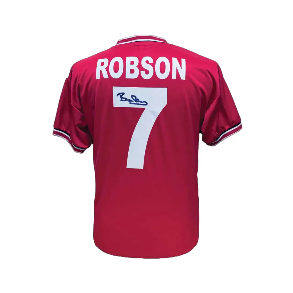 Bryan Robson signed Manchester United 1985 Home shirt