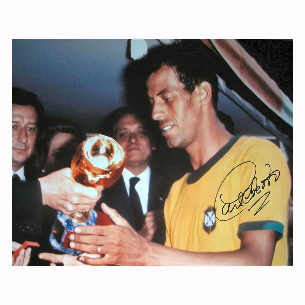 Carlos Alberto signed 1970 World Cup Final team photo