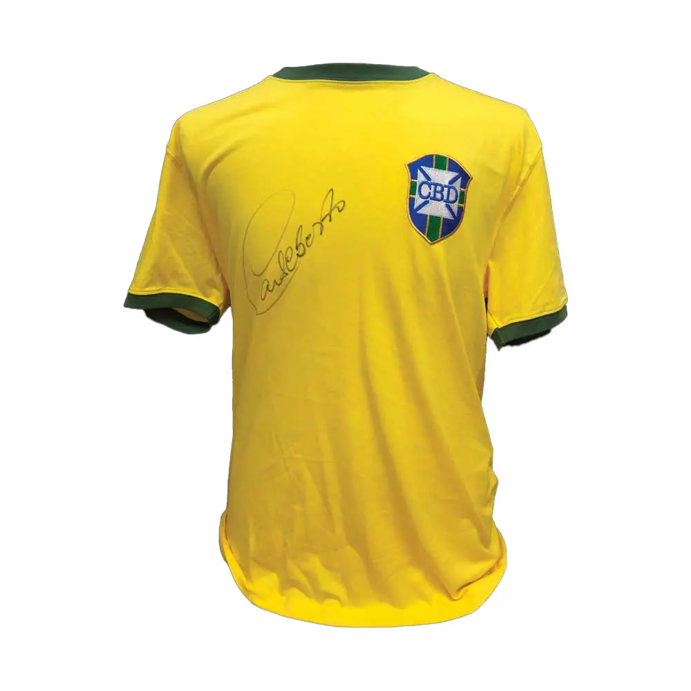 Carlos Alberto signed Brazil 1970 shirt