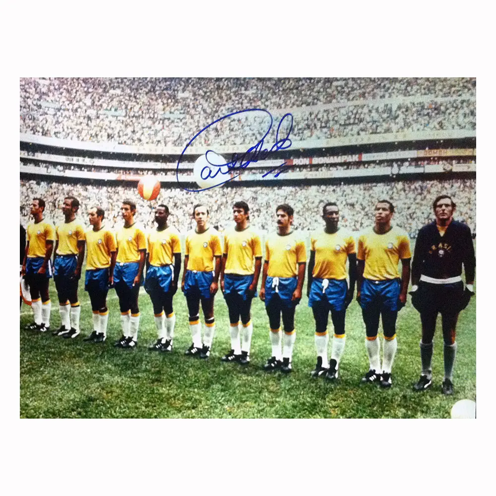 Carlos Alberto signed 1970 World Cup Final team photo