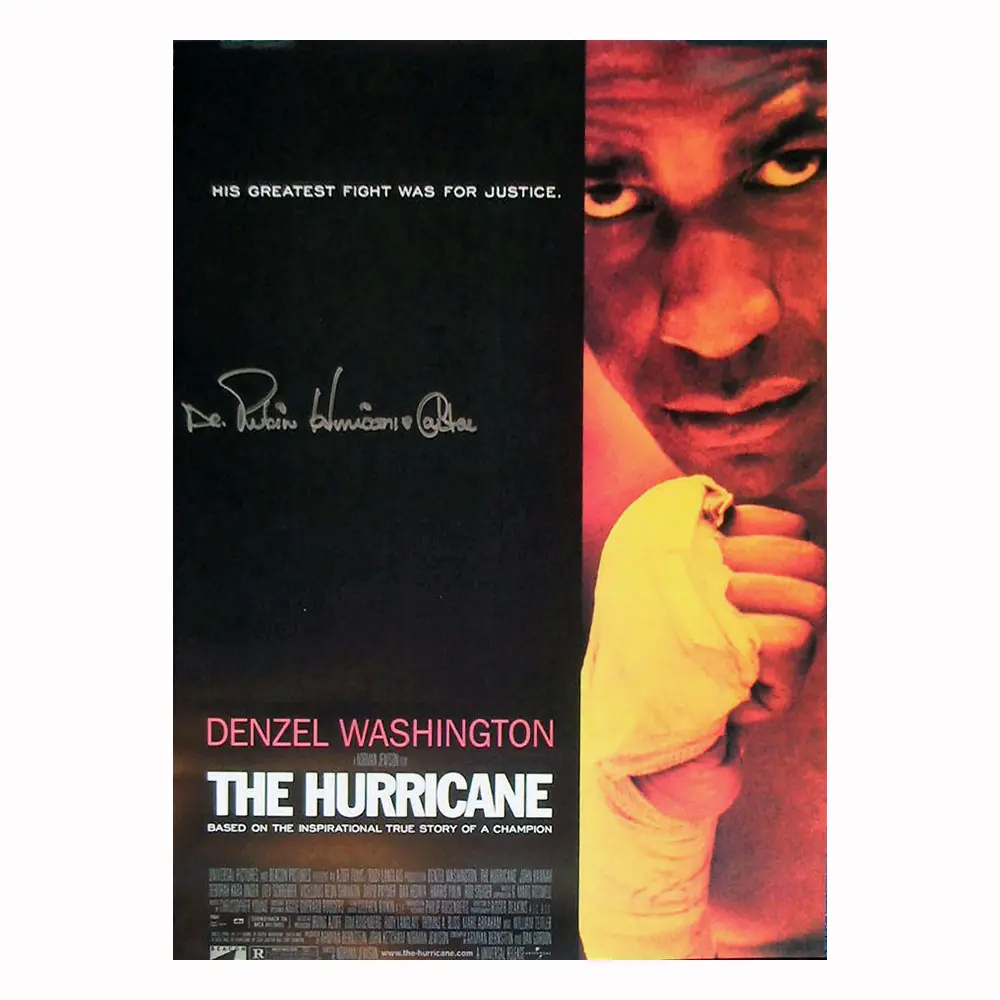Rubin Hurricane Carter signed 24x18 inch The Hurricane movie poster