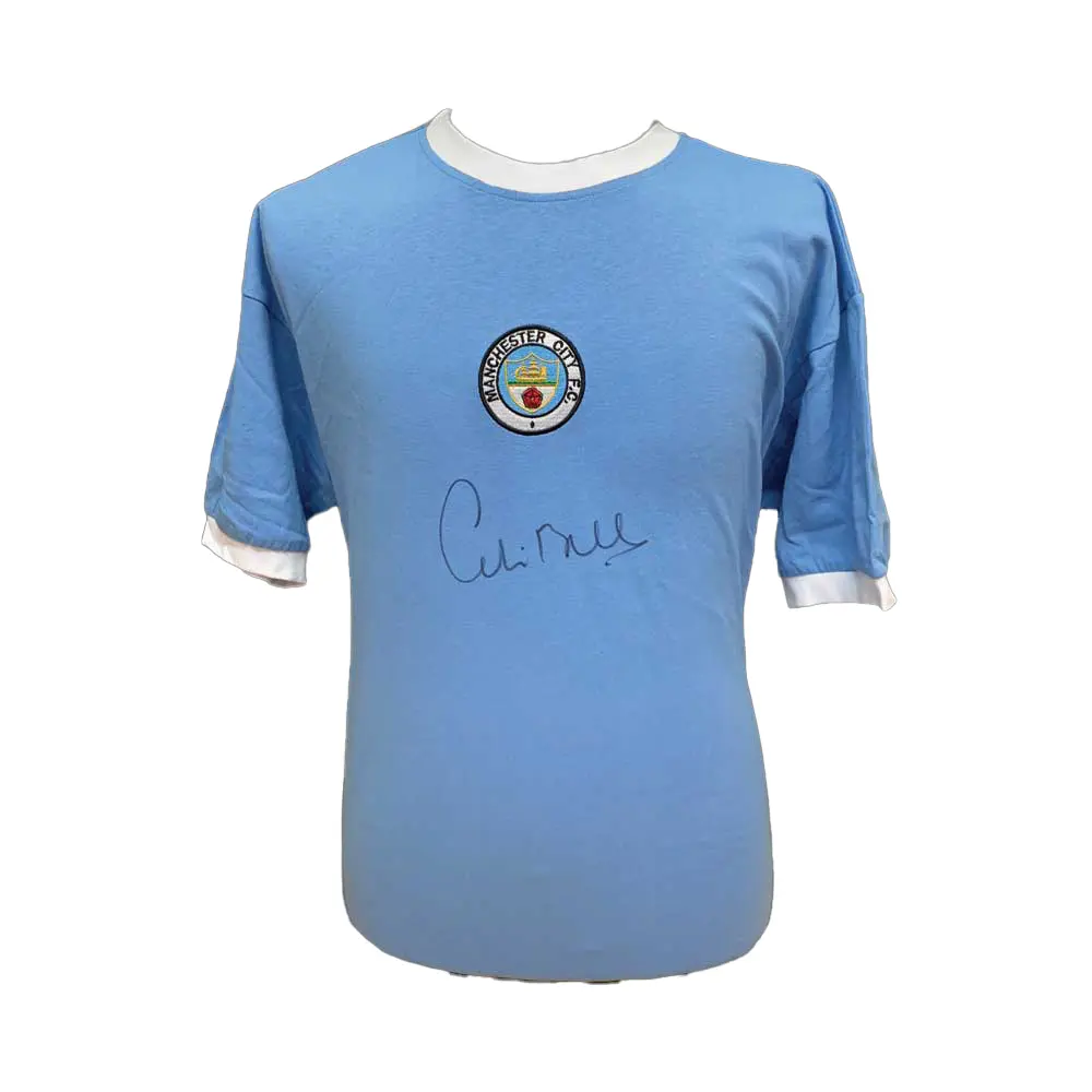 Colin Bell signed Manchester City shirt