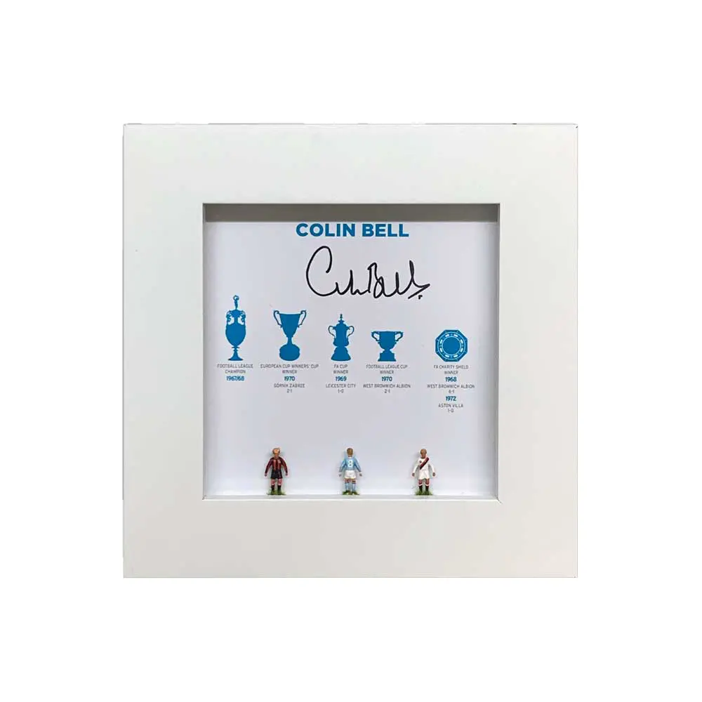 Colin Bell signed hand painted Subbuteo style display