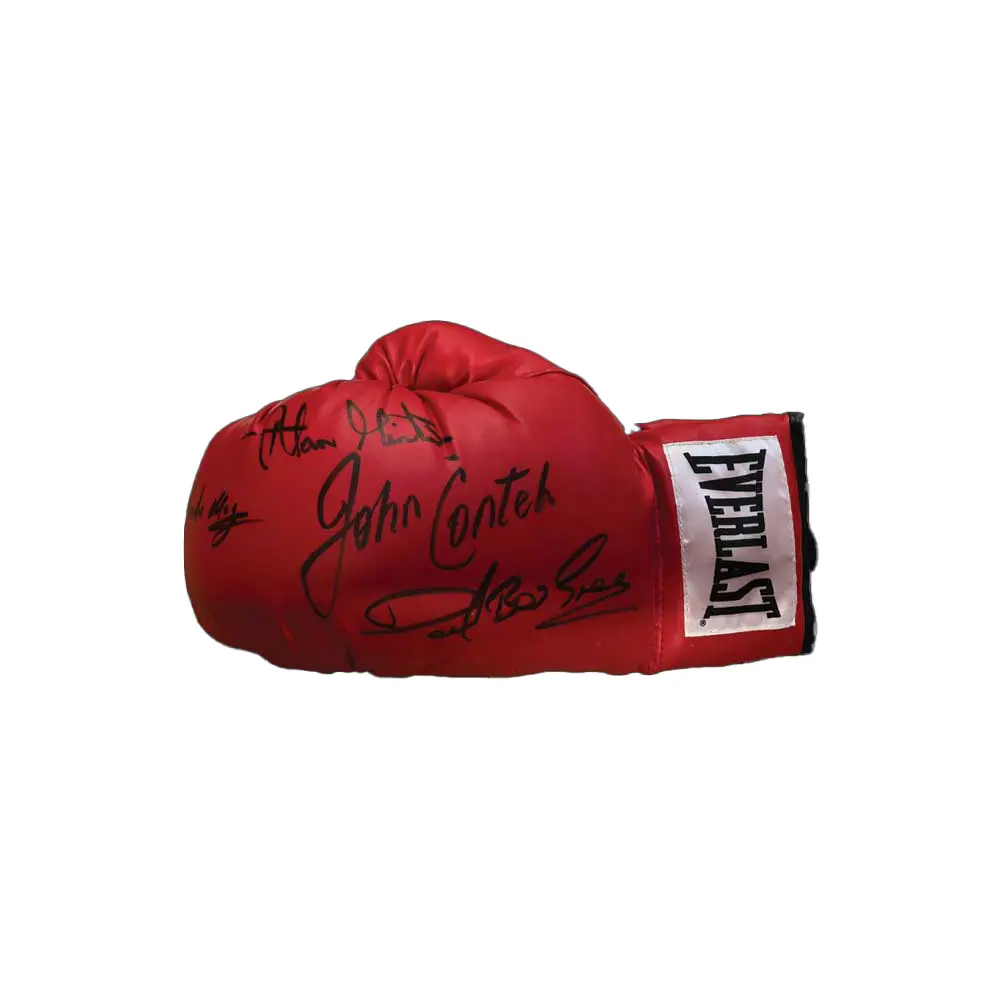 Minter, Conteh, Magri, Green signed boxing glove