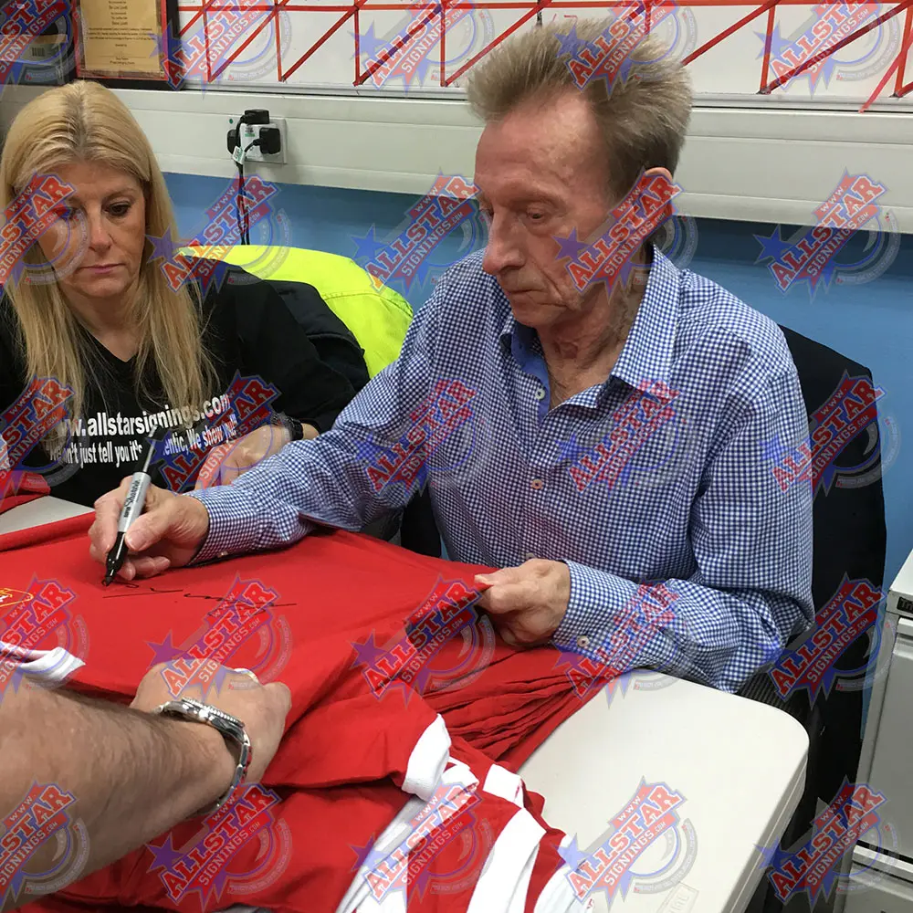 Denis Law signed Manchester United shirt