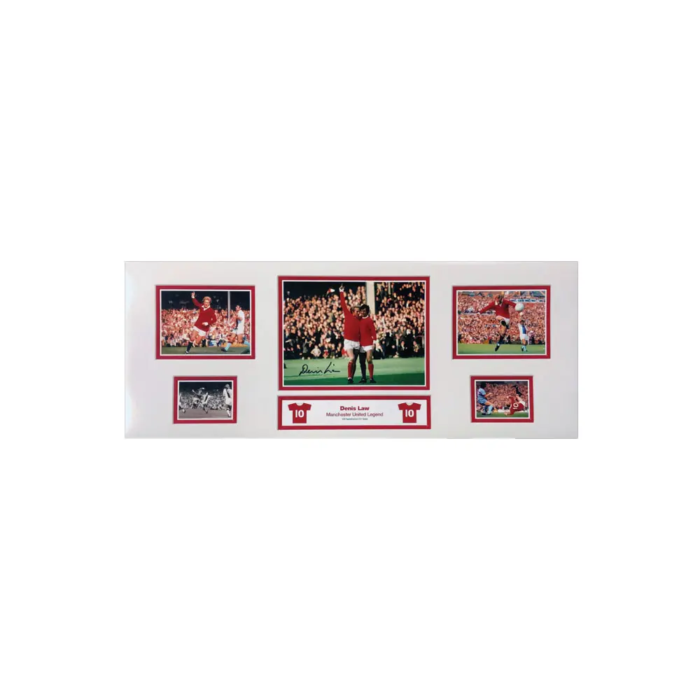 Denis Law signed Manchester United storyboard