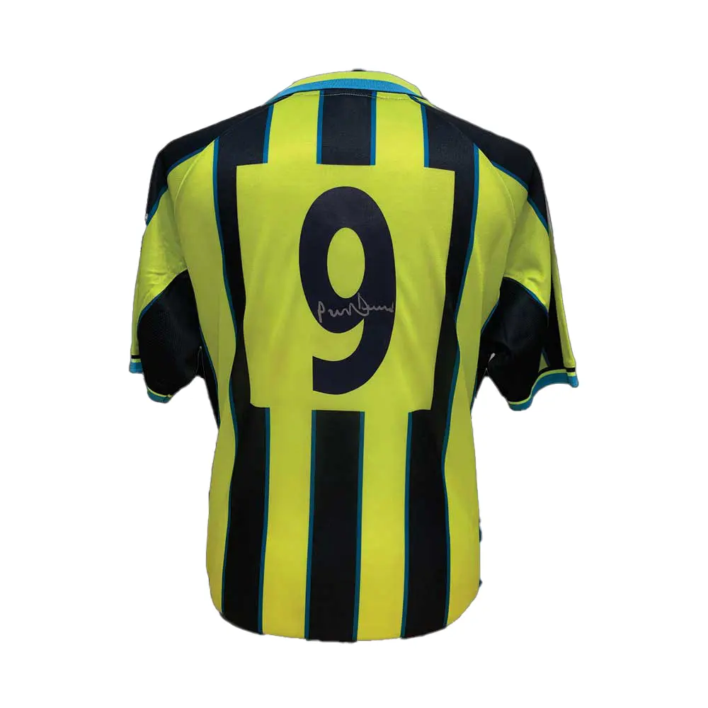 Paul Dickov signed Manchester City 1999 Playoff Final #9 shirt