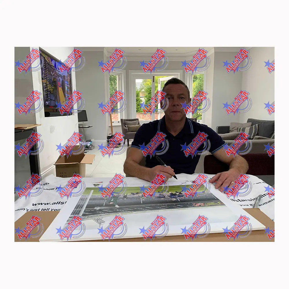 Paul Dickov signed Manchester City 1999 art print