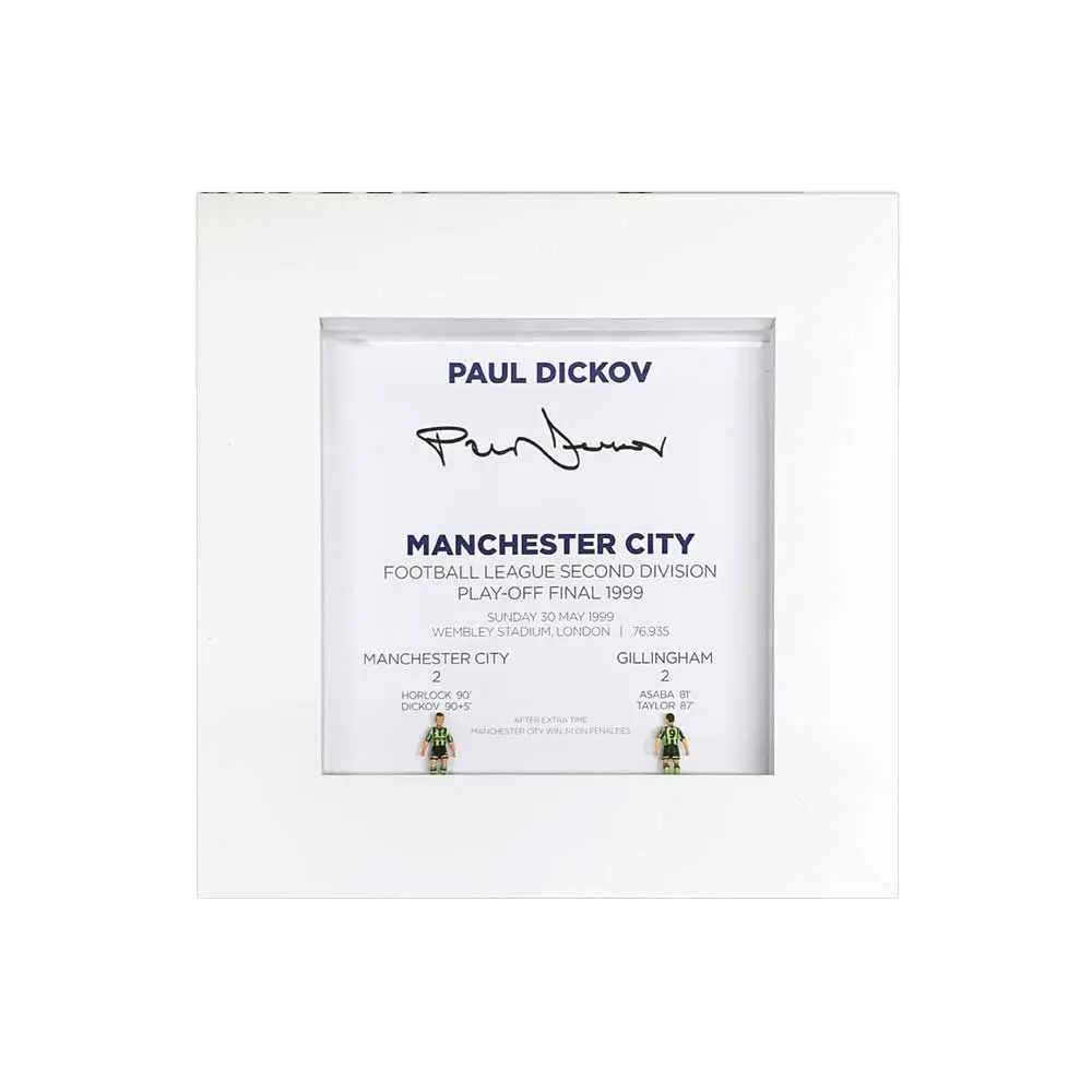 Paul Dickov signed hand painted 1999 Playoff Final Subbuteo style display