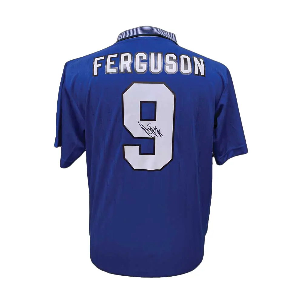Duncan Ferguson signed Everton 1995 FA Cup Final #9 shirt