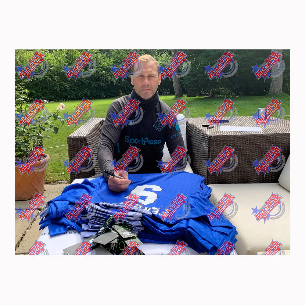 Duncan Ferguson signed Everton 1995 FA Cup Final #9 shirt