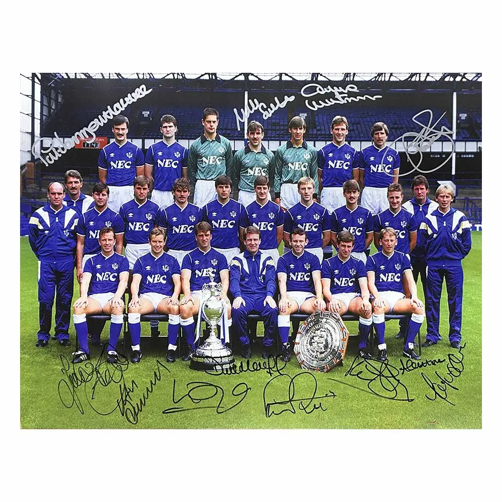 Everton 1987 Champions photo signed by 12