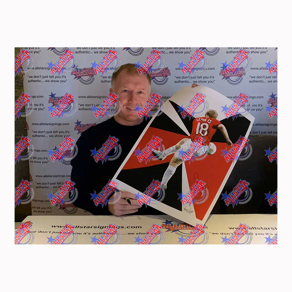 Paul Scholes framed signed A2 Limited Edition Fanny Gogh artwork