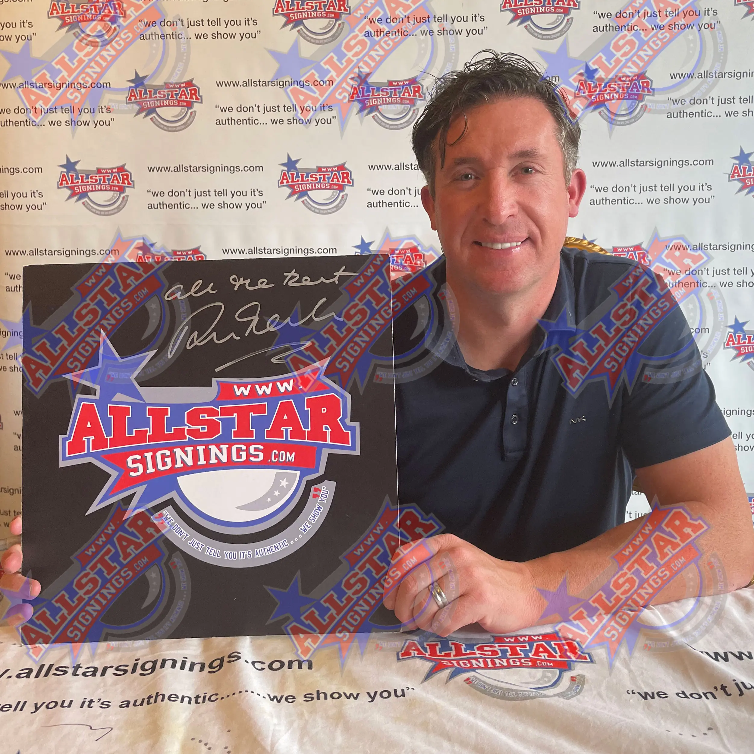 Robbie Fowler signed Liverpool 2001 Treble Winners storyboard