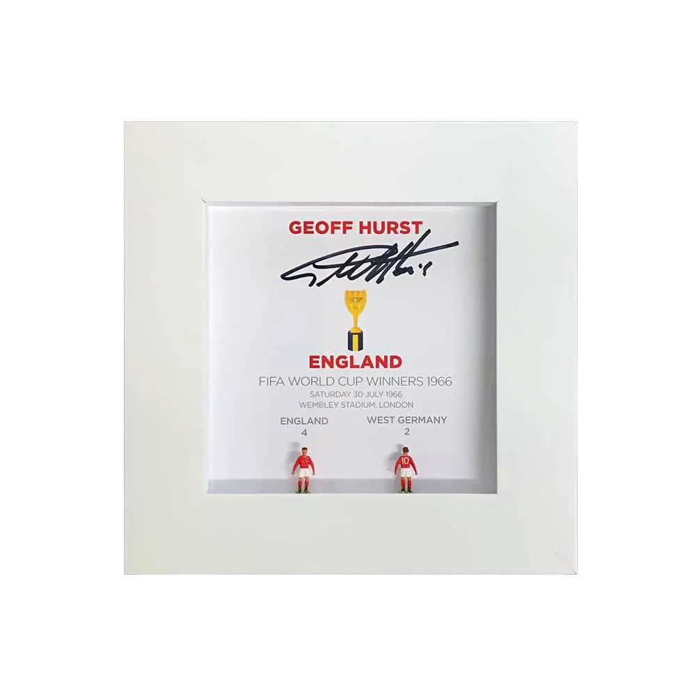 Sir Geoff Hurst signed hand painted England 1966 Subbuteo style display