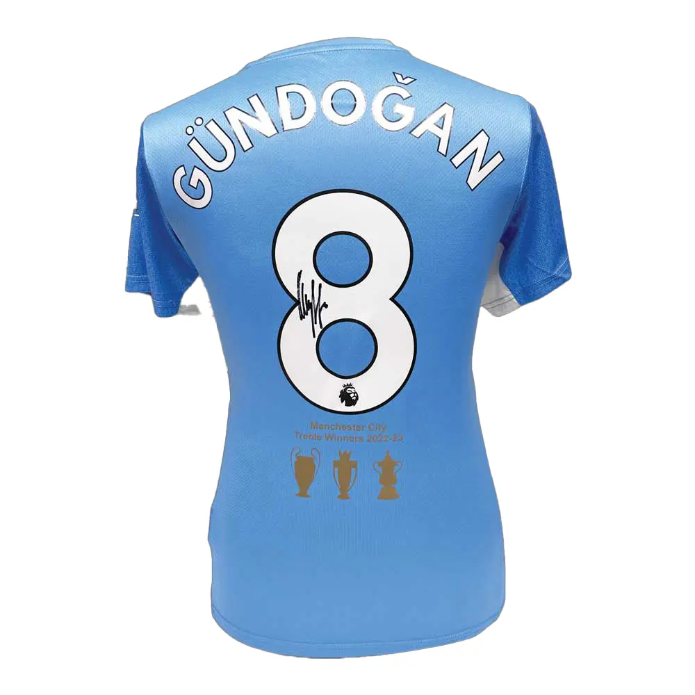 Ilkay Gundogan signed Manchester City shirt 2023 Treble