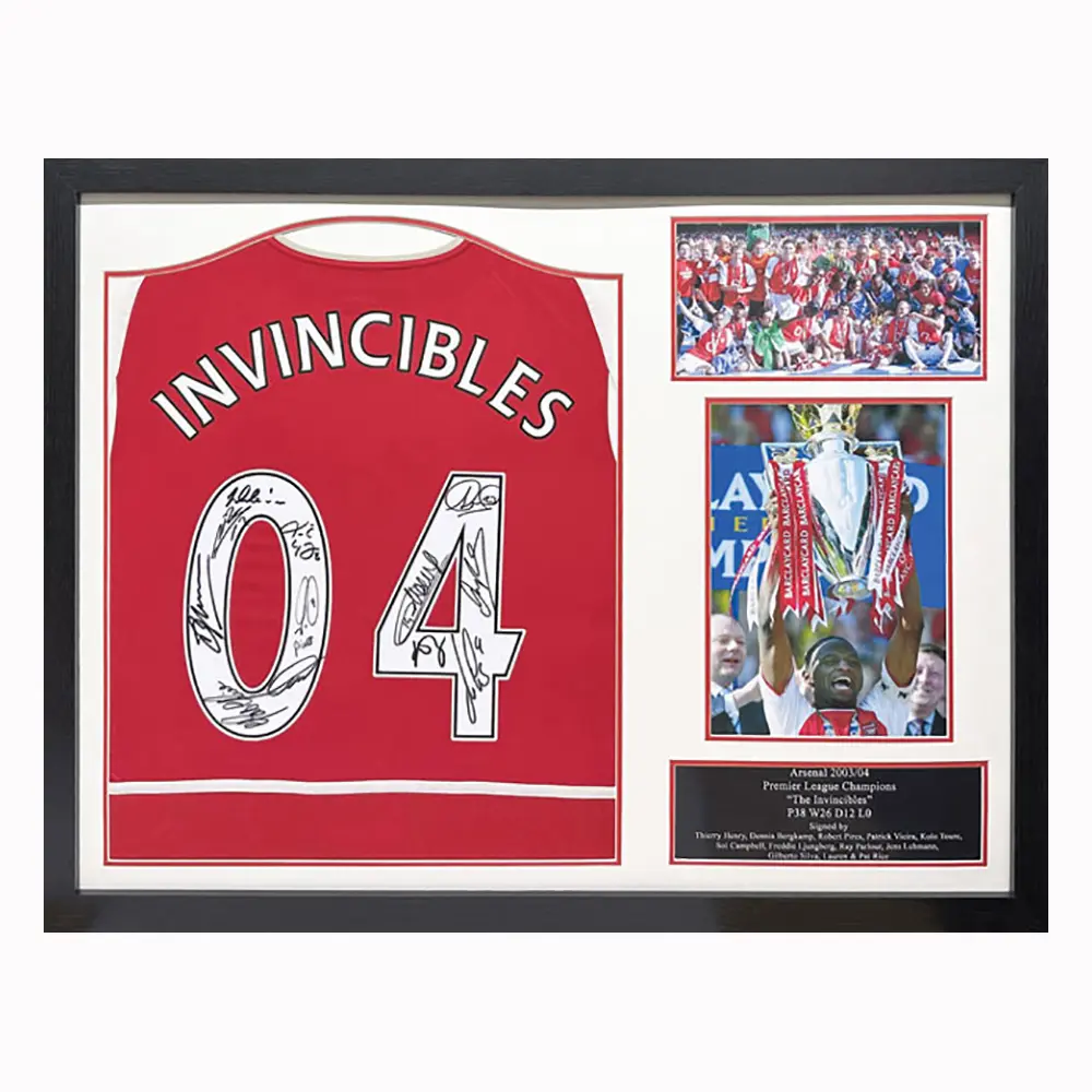 Framed Arsenal 2003/04 shirt signed by 14 Invincibles