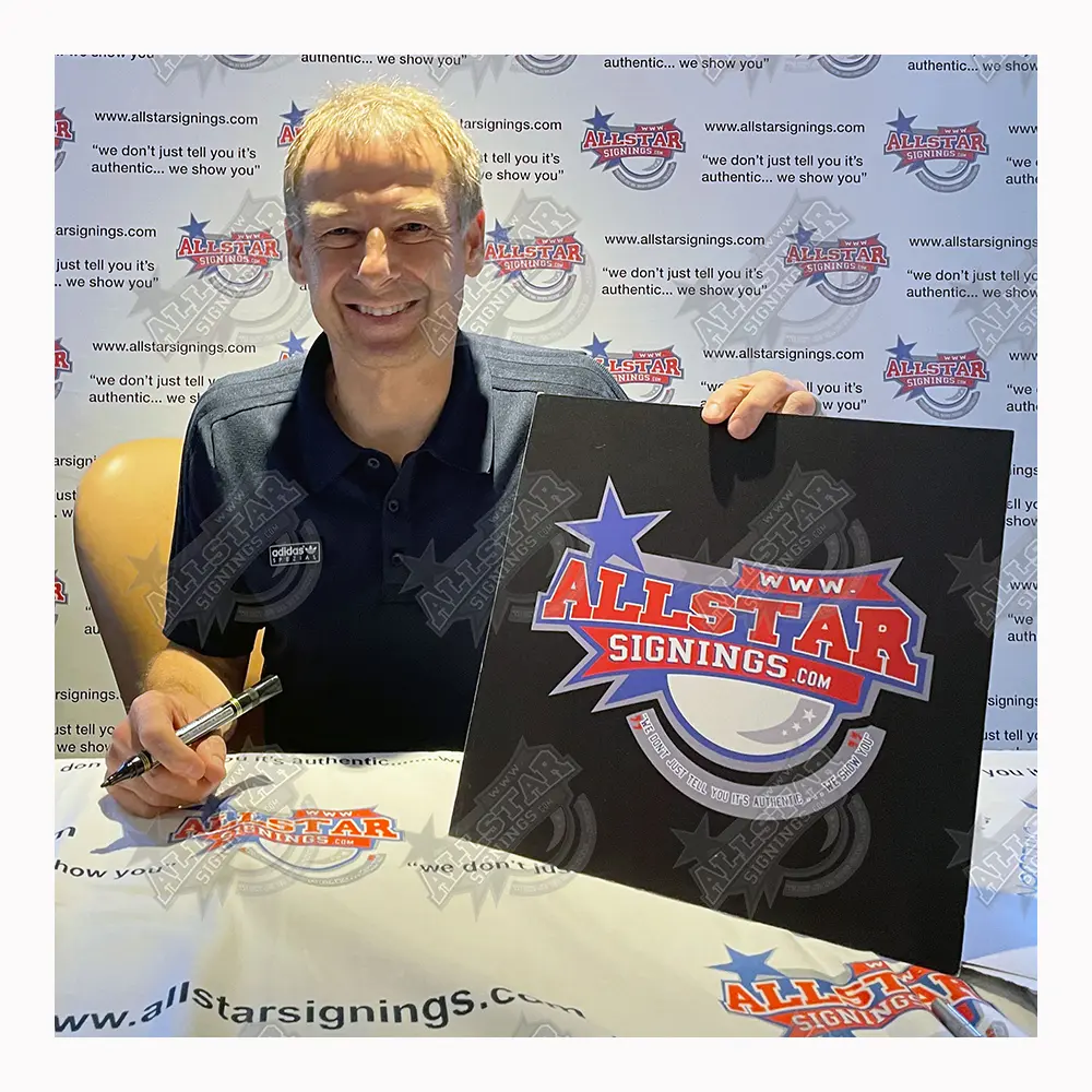 Jürgen Klinsmann signed 1990 World Cup Final photo