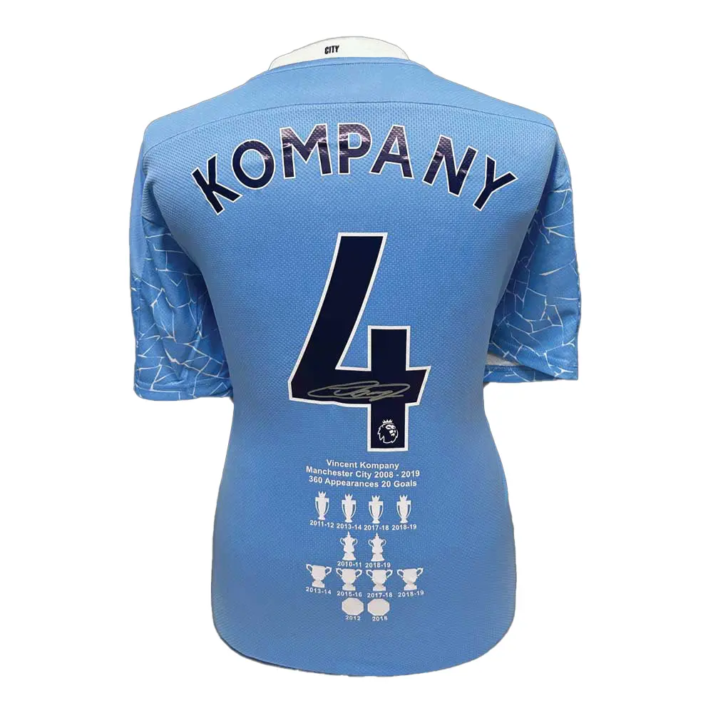 Vincent Kompany signed Manchester City career stat shirt