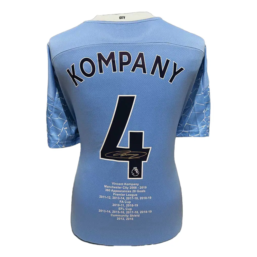 Vincent Kompany signed Manchester City career stat shirt