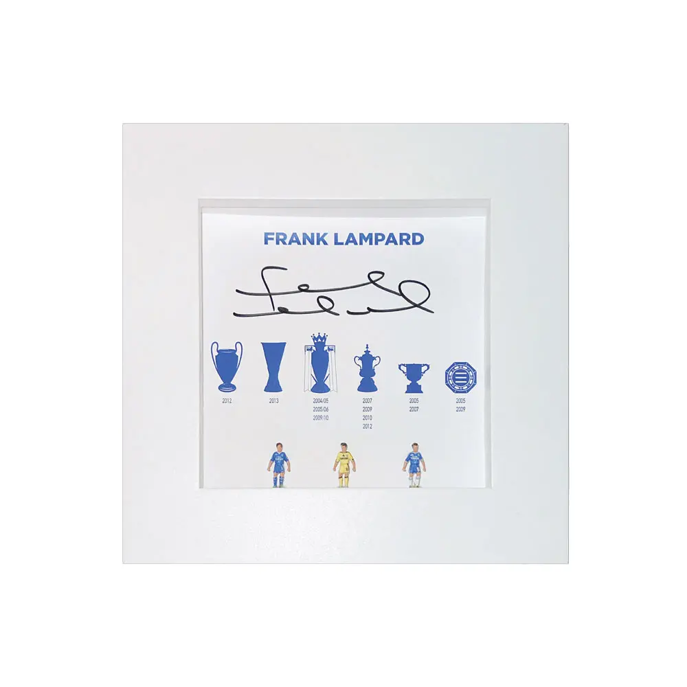 Frank Lampard signed hand painted Subbuteo style display