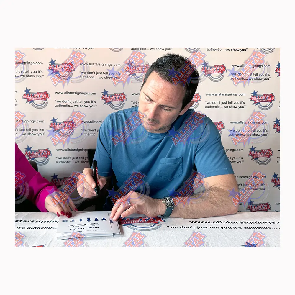 Frank Lampard signed hand painted Subbuteo style display