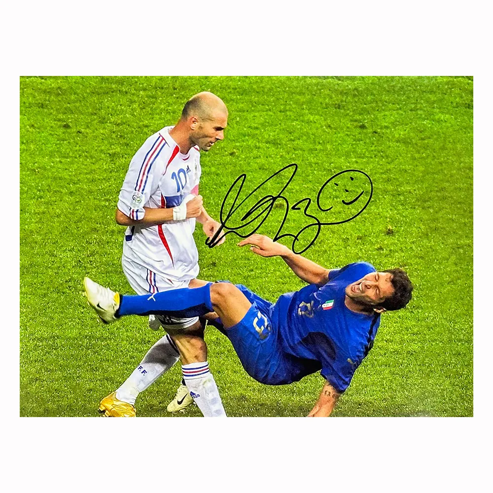 Marco Materazzi signed "Zidane headbutt" photo