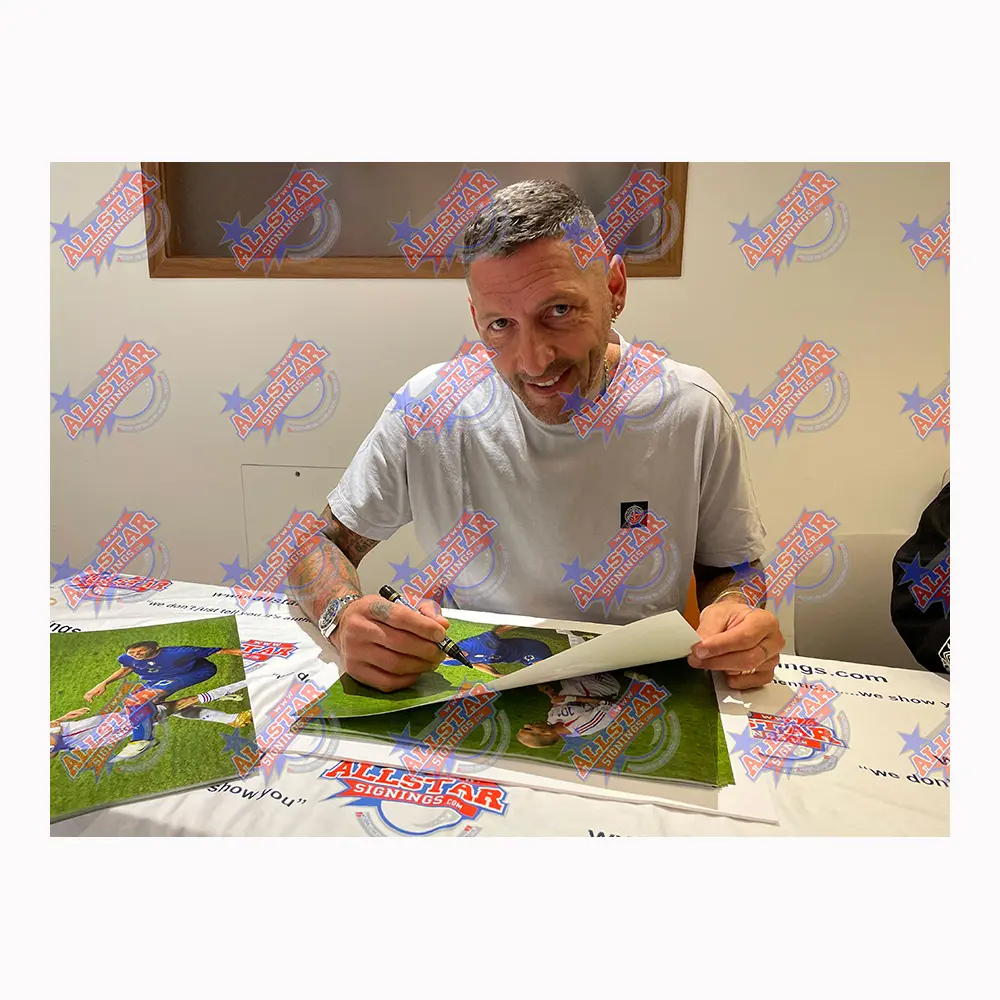 Marco Materazzi signed "Zidane headbutt" photo