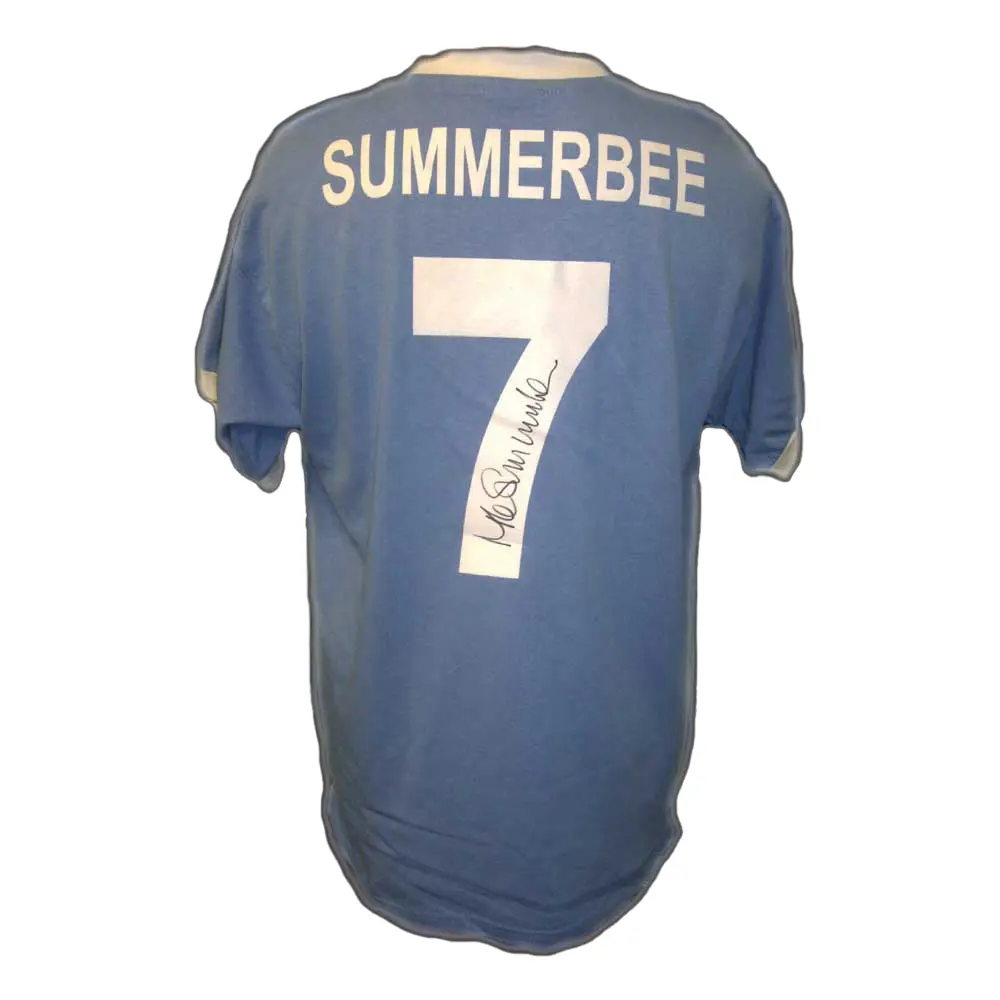 Mike Summerbee signed Manchester City number 7 shirt.