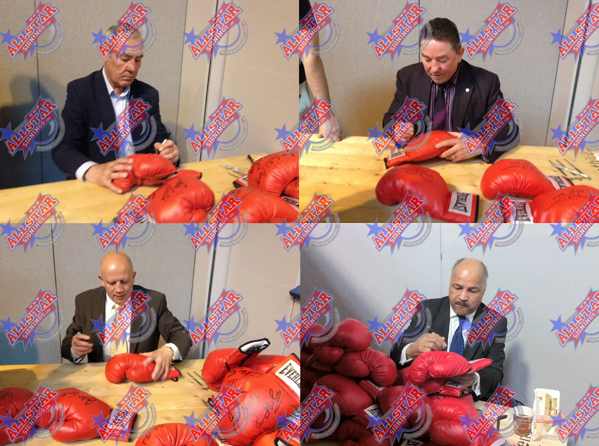 Minter, Conteh, Magri, Green signed boxing glove