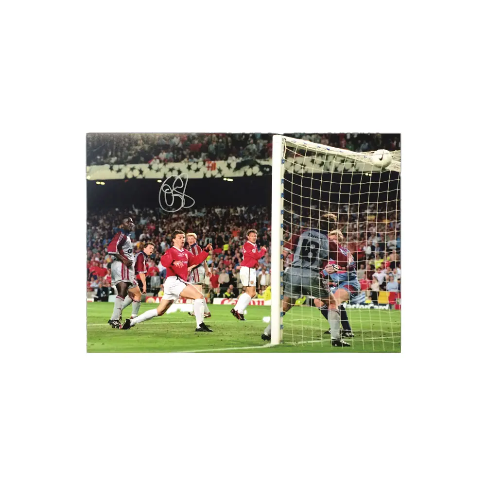 Ole Gunnar Solskjaer Signed 1999 Champions League Final photo.