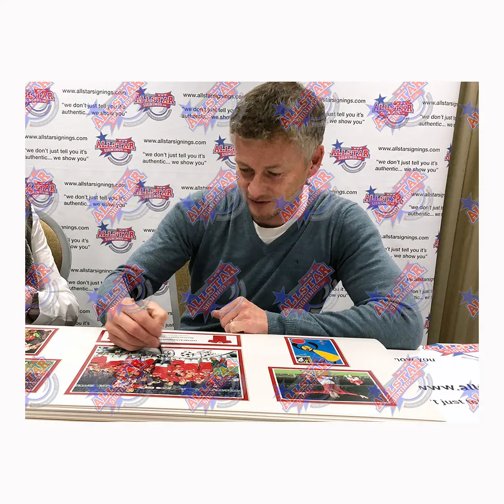 Solskjaer & Sheringham Dual Signed 1999 Champions League Final storyboard.