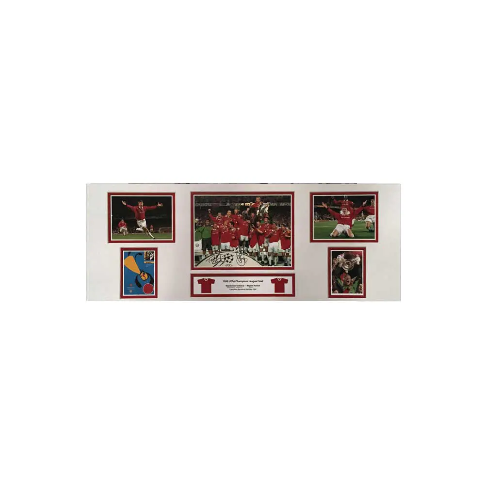 Solskjaer & Sheringham Dual Signed 1999 Champions League Final storyboard.